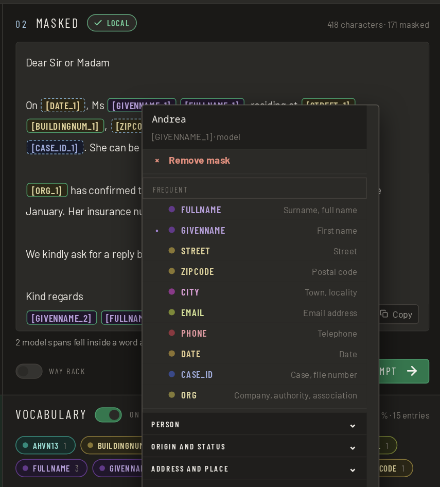 One finding with its origin: model, pattern or checksum